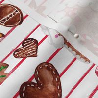 8" Gingerbread Christmas // Red and White Stripes