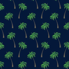 Coconut Palms on Navy Small