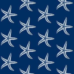 I wish upon a Starfish blue -  inverse 2" repeat