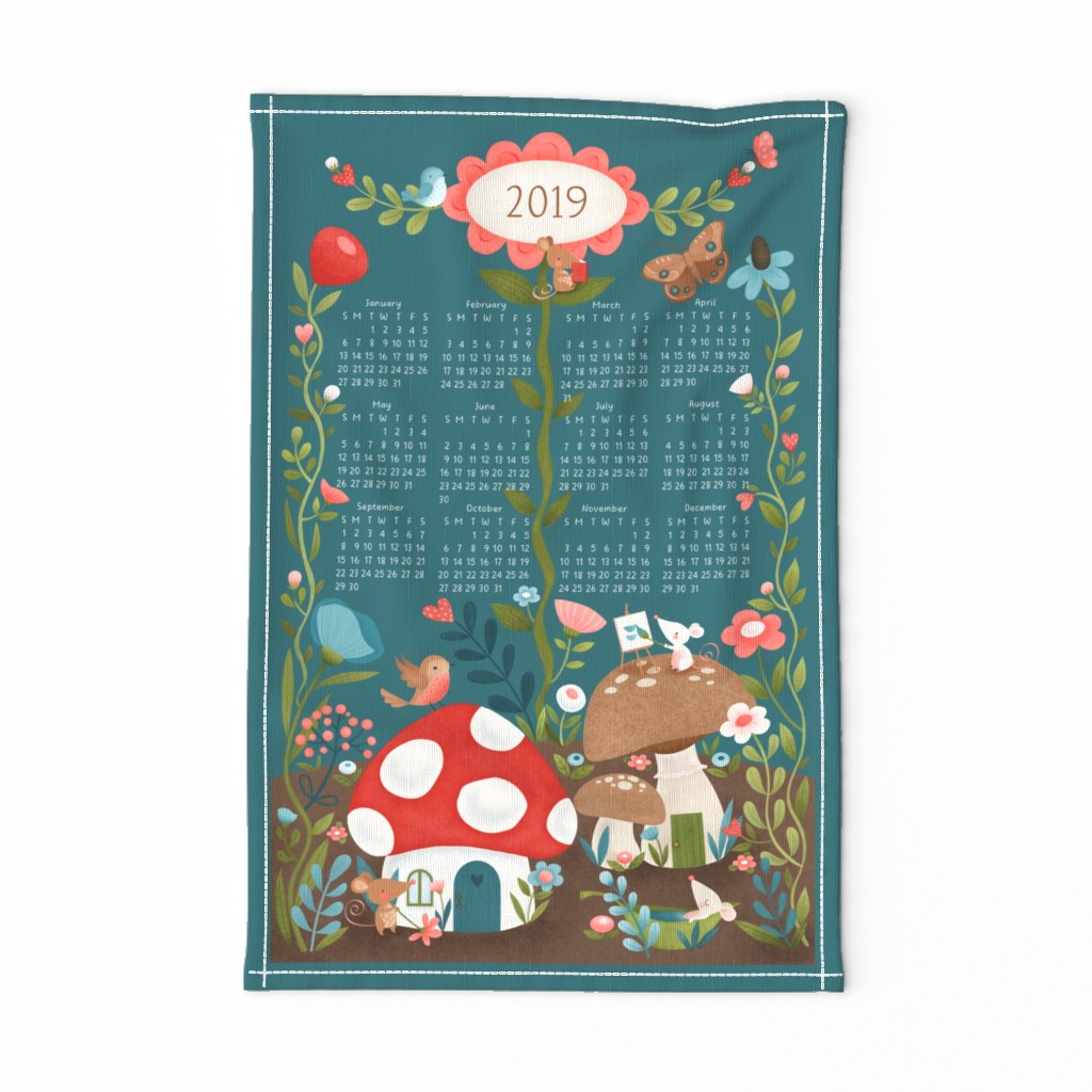 Tiny Mouse Living tea towel calendar