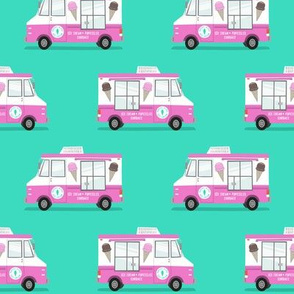 ice cream trucks  (pink and teal)