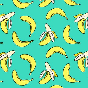 bananas on teal