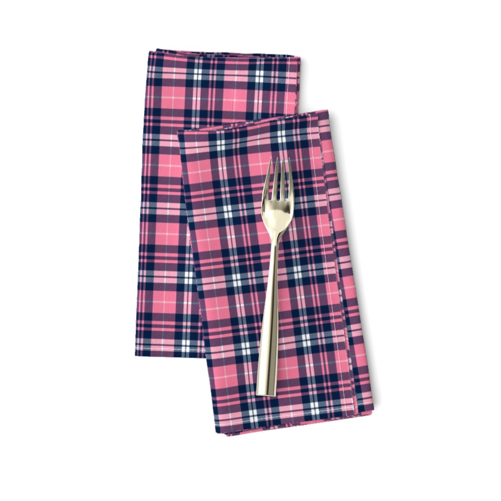 (micro scale) fall plaid || hot pink and navy C18BS