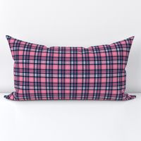 (micro scale) fall plaid || hot pink and navy C18BS