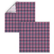 (micro scale) fall plaid || hot pink and navy C18BS