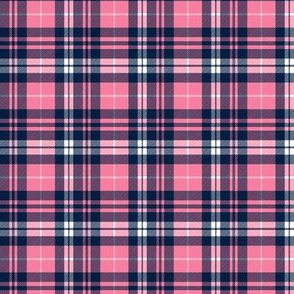 (micro scale) fall plaid || hot pink and - Spoonflower