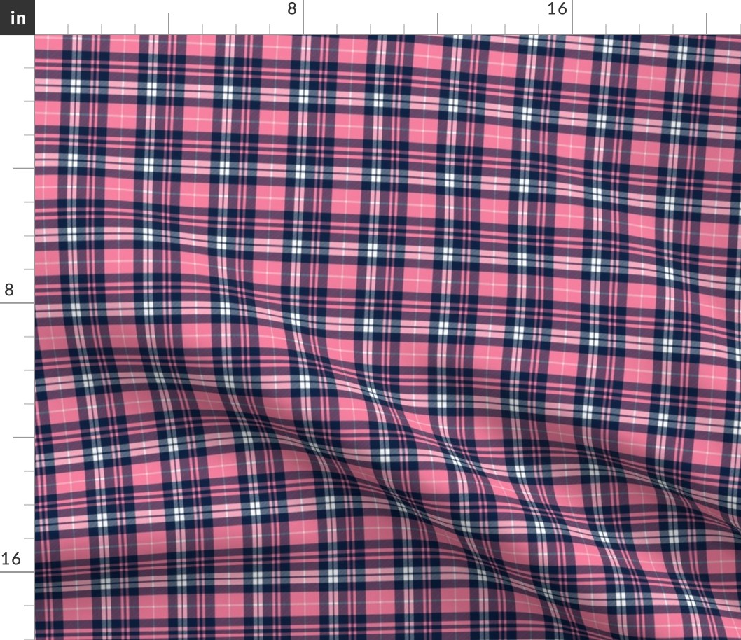 (micro scale) fall plaid || hot pink and navy C18BS