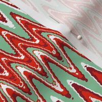 Christmassy Ziggy Zaggy Chevron Stripes in Red and Green