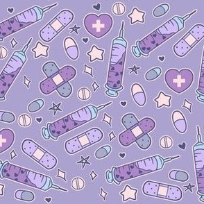 Purple Medium Nurse Repeat with Syringes and Bandages