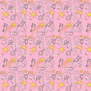 You Are My Sunshine Elephants in Pink 