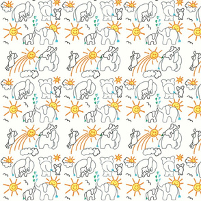 You Are My Sunshine Elephants in White Small