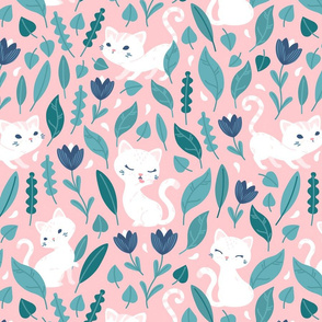 Oh Hello Cats - pink mint