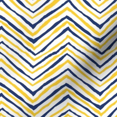 navy and gold zig zag