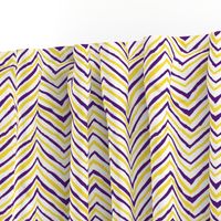 purple yellow chevron zig zag LSU tigers fabric