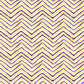 purple yellow chevron zig zag LSU tigers fabric