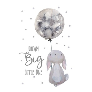 21"x14" dream big little Bunny _ 2 per 1 yard of 42" wide fabric