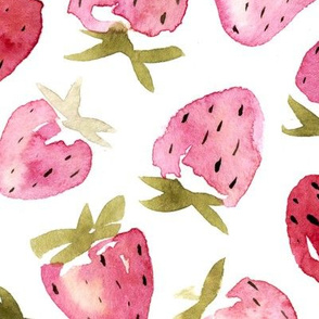 Large scale watercolor strawberries 