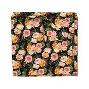 12" Fall Floral Blossoms // Black