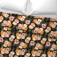 12" Fall Floral Blossoms // Black