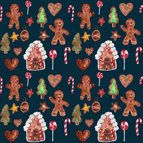 4" Gingerbread Christmas // Tiber Navy