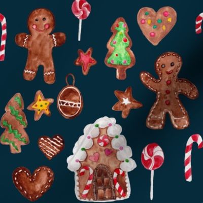 8" Gingerbread Christmas // Tiber Navy