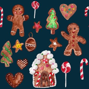 8" Gingerbread Christmas // Tiber Navy