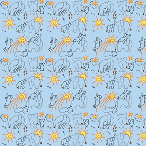 You Are My Sunshine Elephants in Blue