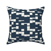 Squares and Rectangles, Cream on Navy