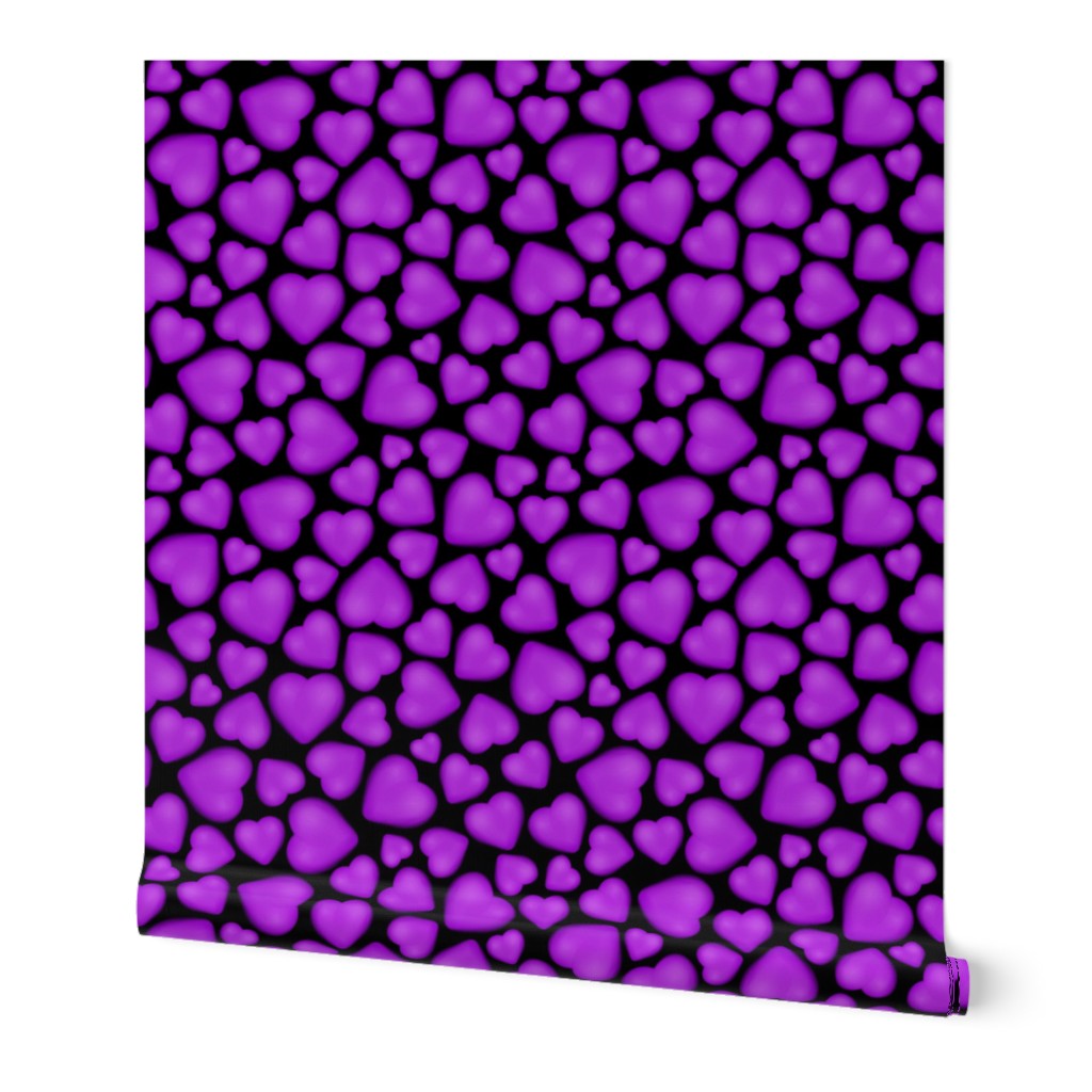 pebble hearts purple