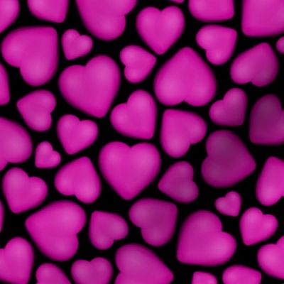 hot pink fuchsia pebble hearts 