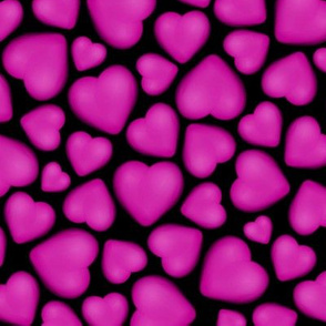 hot pink fuchsia pebble hearts 