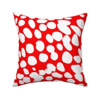 Lady Bug and Moth Spotted Print Mashup in Bright Red and White