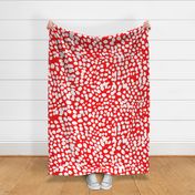 Lady Bug and Moth Spotted Print Mashup in Bright Red and White