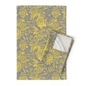 Yellow Grey Trend Color Rose Pattern