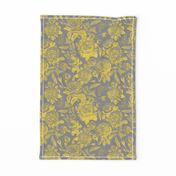 Yellow Grey Trend Color Rose Pattern