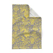 Yellow Grey Trend Color Rose Pattern