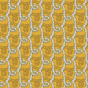 Nautical Rope Gold White on Gold