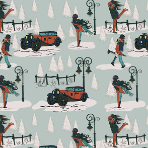 Christmas Fabric Christmas Locomotive Christmas Kids Christmas Kitchen Vintage Car