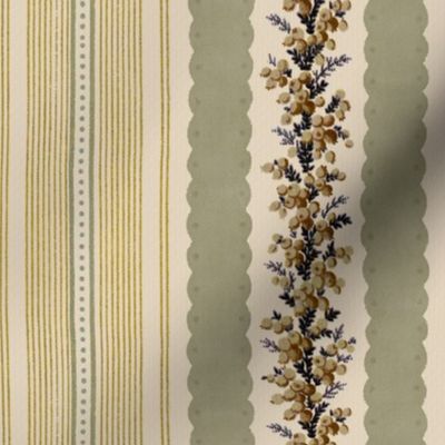 Madame de Lamballe Floral Ticking ~ Automne 