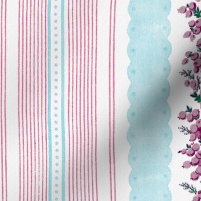 Madame de Lamballe Floral Ticking ~ Printemps  