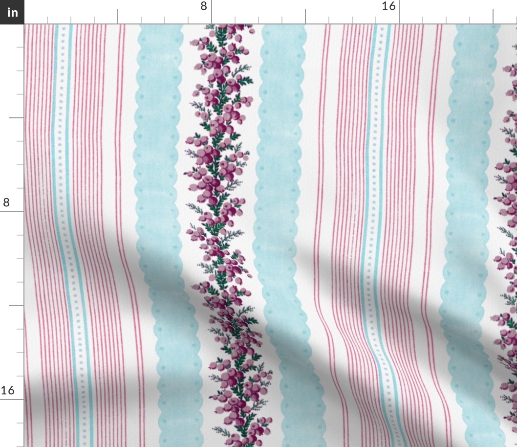 Madame de Lamballe Floral Ticking ~ Printemps  