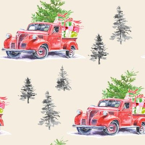 8" Christmas Road Trip with Tree and Presents // White Linen