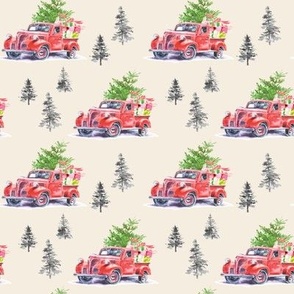 4" Christmas Road Trip with Tree and Presents // White Linen