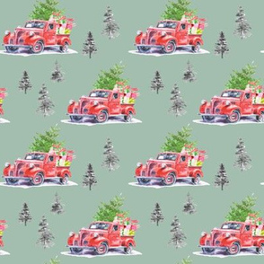 4" Christmas Road Trip with Tree and Presents // Summer Green