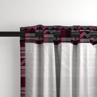 Ornamental zigzag stripe -  stripe - herringbone pattern - maroon, burgundy, pewter and white