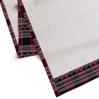 Ornamental zigzag stripe -  stripe - herringbone pattern - maroon, burgundy, pewter and white