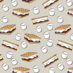 (1.5" scale) s'mores with marshmallows on beige C18BS