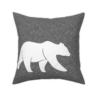 18" block - bear on grey C18BS