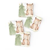 12" Woodland Animals - Baby Animal in Autumn Forest neutral light background Nursery Fabric,  Baby Girl, Kids Room, Decor, Wallpaper 