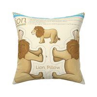 Cut And Sew Lion - pillow and pouch